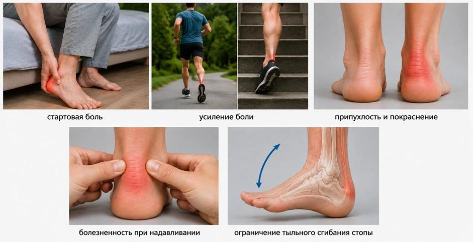 Симптомы, которые могут указывать на ахиллобурсит
