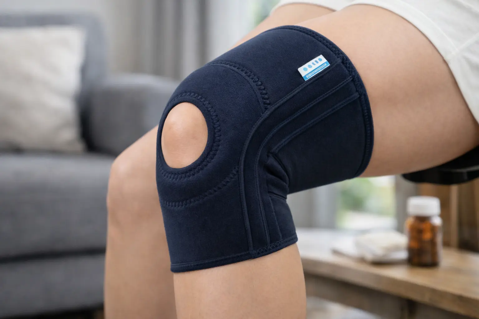 Коленный ортез с рёбрами жёсткости для поддержки и фиксации сустава