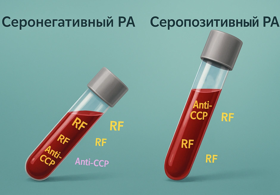 Серонегативный и серопозитивный ревматоидный артрит — сравнение анализов крови