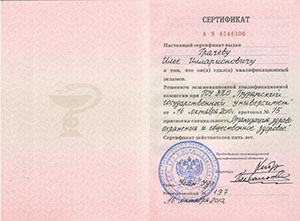 Грачев Илья - Сертификат 1